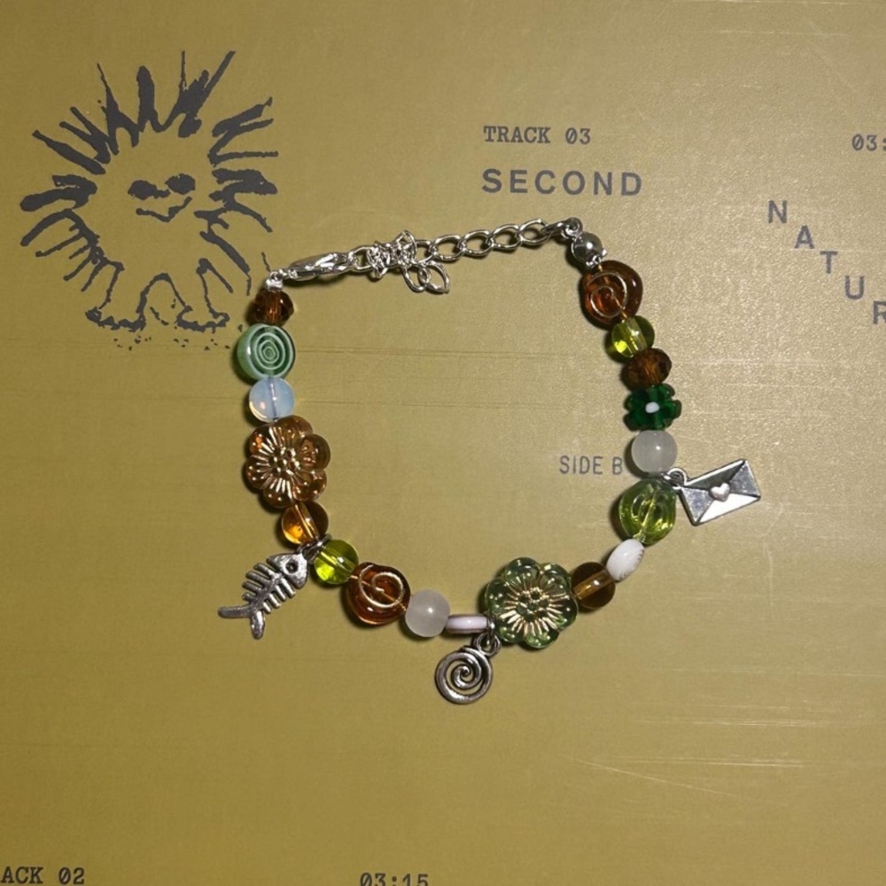 Colorful Beaded Charm Bracelet